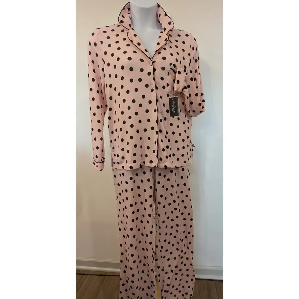 1015 Kate Spade Pink Polka Dot Pajama Set